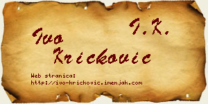 Ivo Kričković vizit kartica